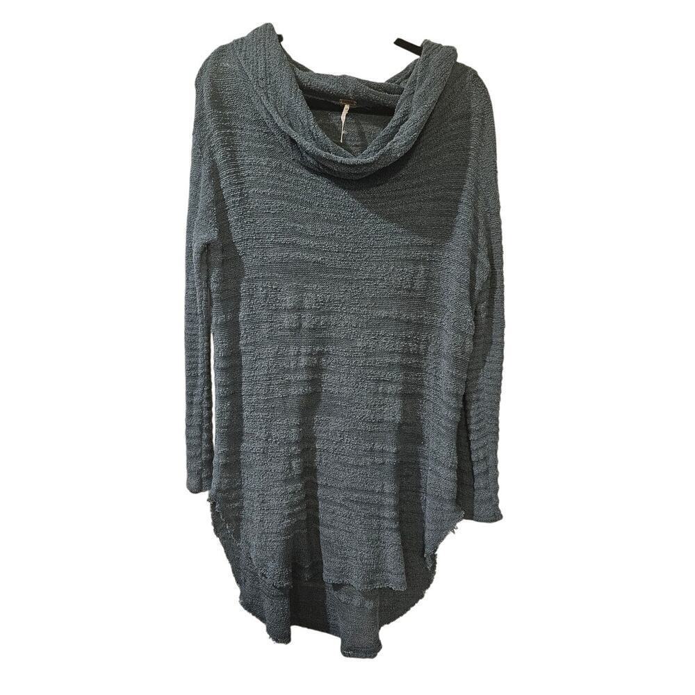 Free‎ People Reunion Slub Drape Cowl Neck Lightweight Sweater Green Womens Small